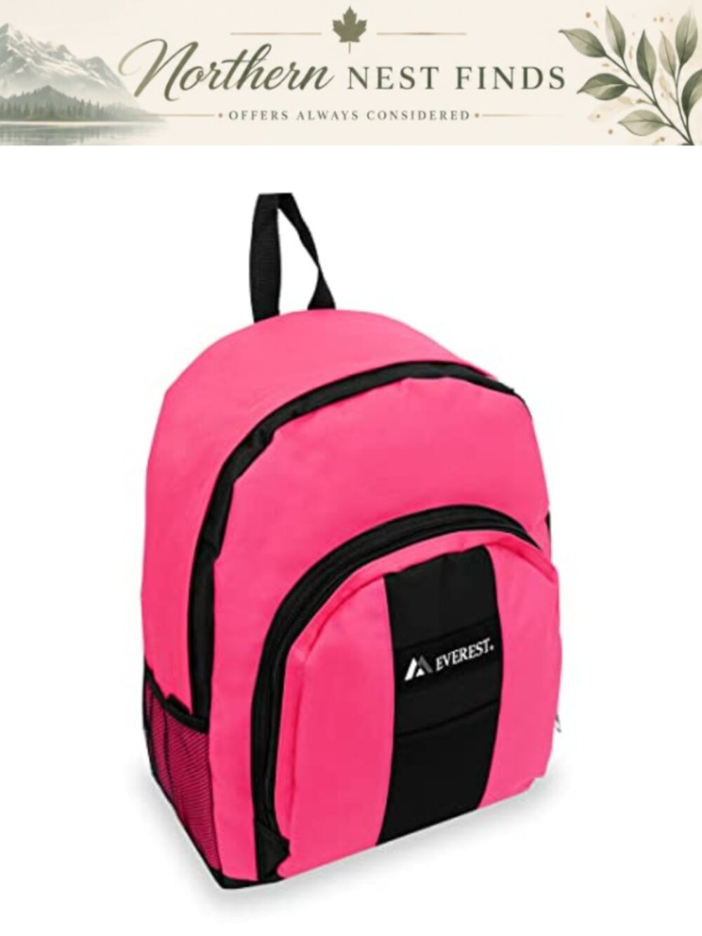 Everest Lightweight Soft-Sided Backpack with Front and Side Pockets